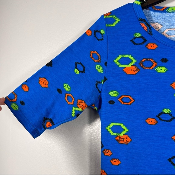 LulaRoe Julia Bodycon Dress Women's Size Small Stretch Vibrant Blue Retro Sheath - Picture 6 of 9